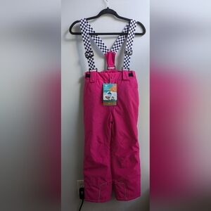 NWT...Hotian Girls Hot Pink Waterproof Ski/Snow Pants Size 8